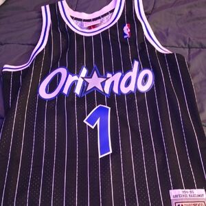 Mitchell & Ness Black and Blue Orlando Jersey